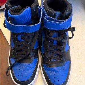 Nike Kids Black and Blue High-Top Sneakers